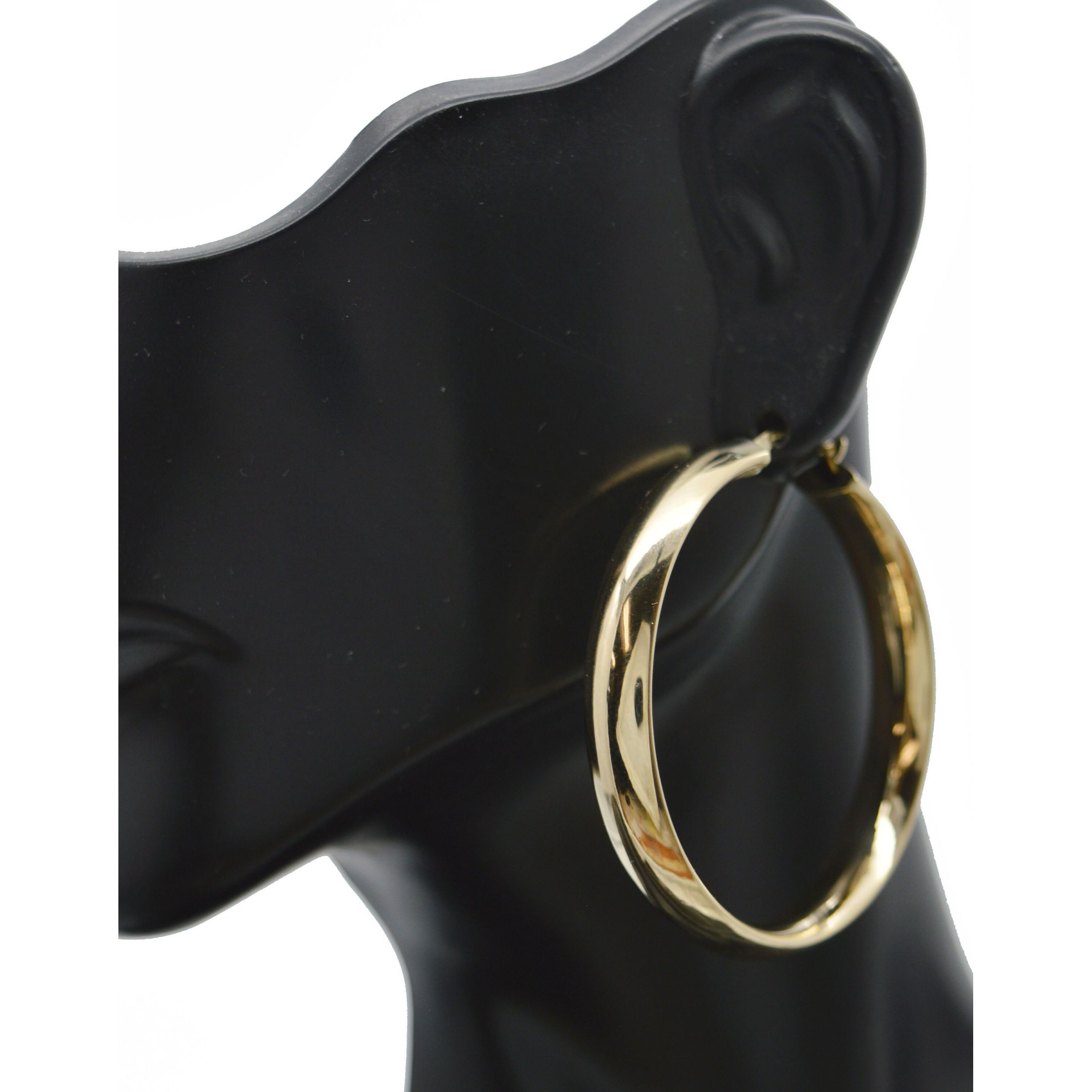 Real 14k Solid Yellow Gold Shiny Plain Large Hoop Earrings 40mmx6mm 6.8 Grams